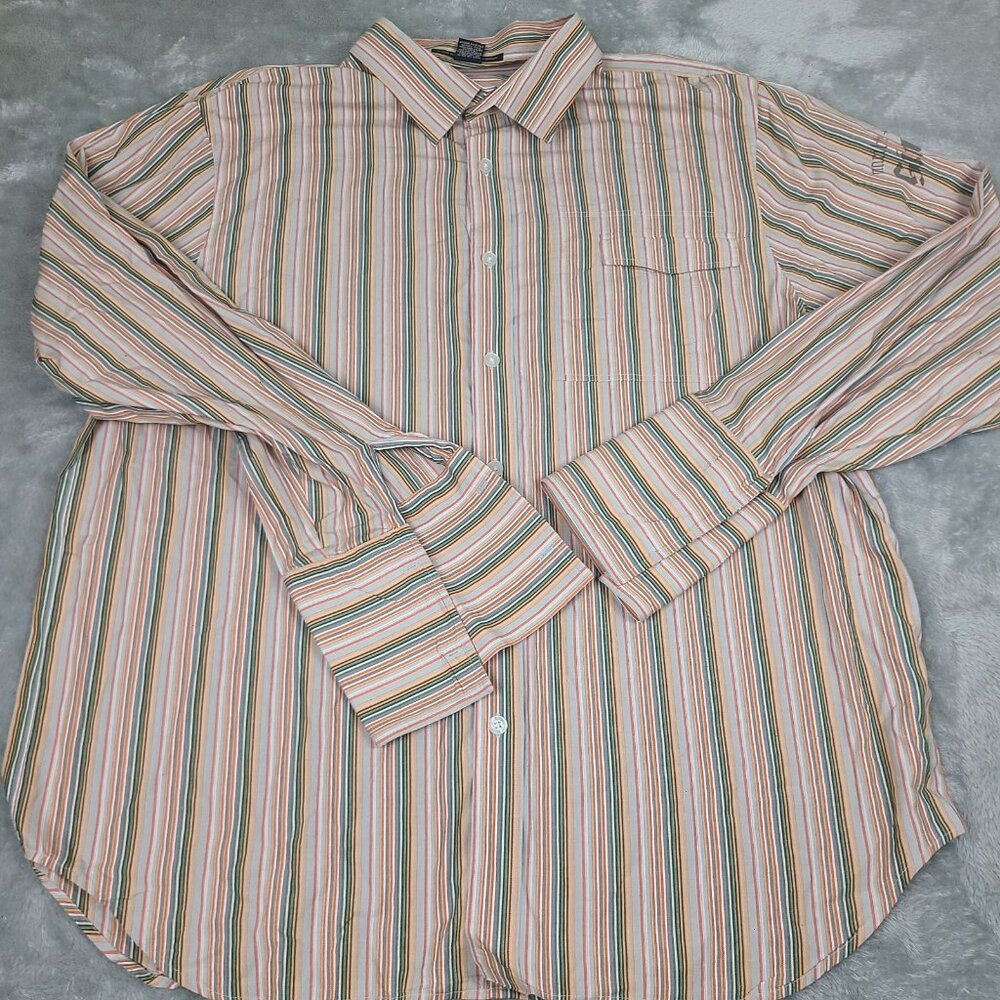 Le Jean De Marithe Francois Girbaud Shirt Men’s 2XL Plaid French Cuff Y2K Preppy